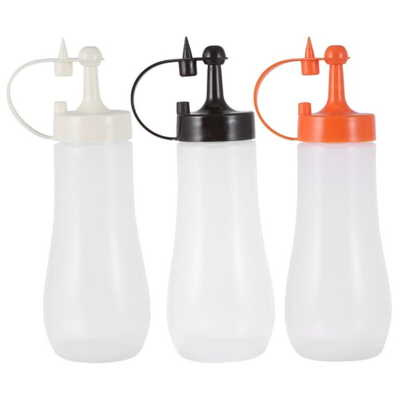 WHAMVOX 3Pcs Salad Dressing Squeeze Bottle Cylindrical Plastic for Home Use