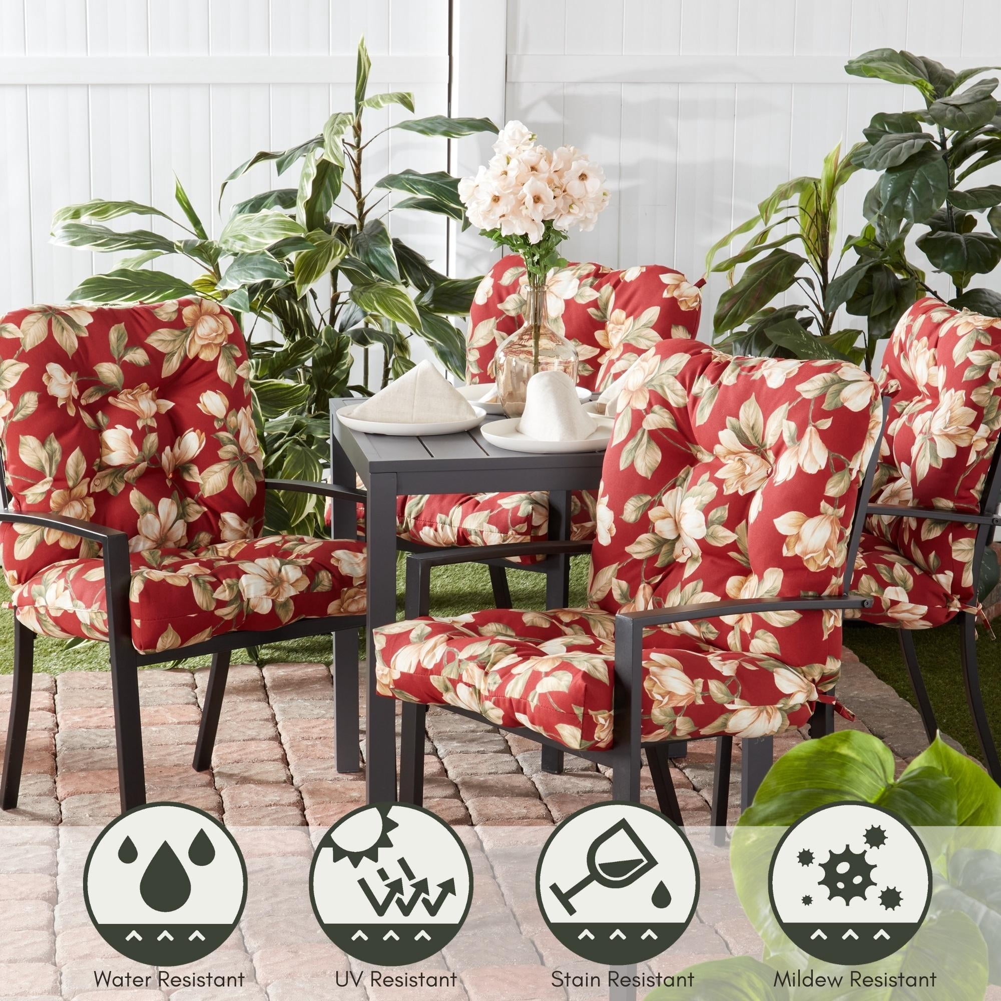 Greendale Home Fashions Roma Floral Outdoor Dining Chair Cushion