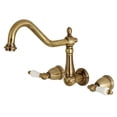 thumbnail image 5 of Kingston Brass KS1286PL Heritage Wall Mount Kitchen Faucet, Polished Nickel, 5 of 6