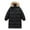 Black, variant on COSFO Black Winter Puffer Coats for Men Hooded Casual Zip Up Windbreaker Long Sleeve Cotton Loose Fit with Pockets Jacket for Men