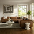 thumbnail image 2 of 5 pcs Modular Sofa, Brown, Faux Leather, Living Room Lounge Cafe Lobby Hospitality Restaurant, Modern Contemporary, HB37671, 2 of 9