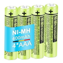 4Pack BK-40AAABU AAA Rechargeable Battery 400mAh 1.2V for Panasonic Cordless Phone Ni-MH AAA Batteries for Remote Controls, Electronics