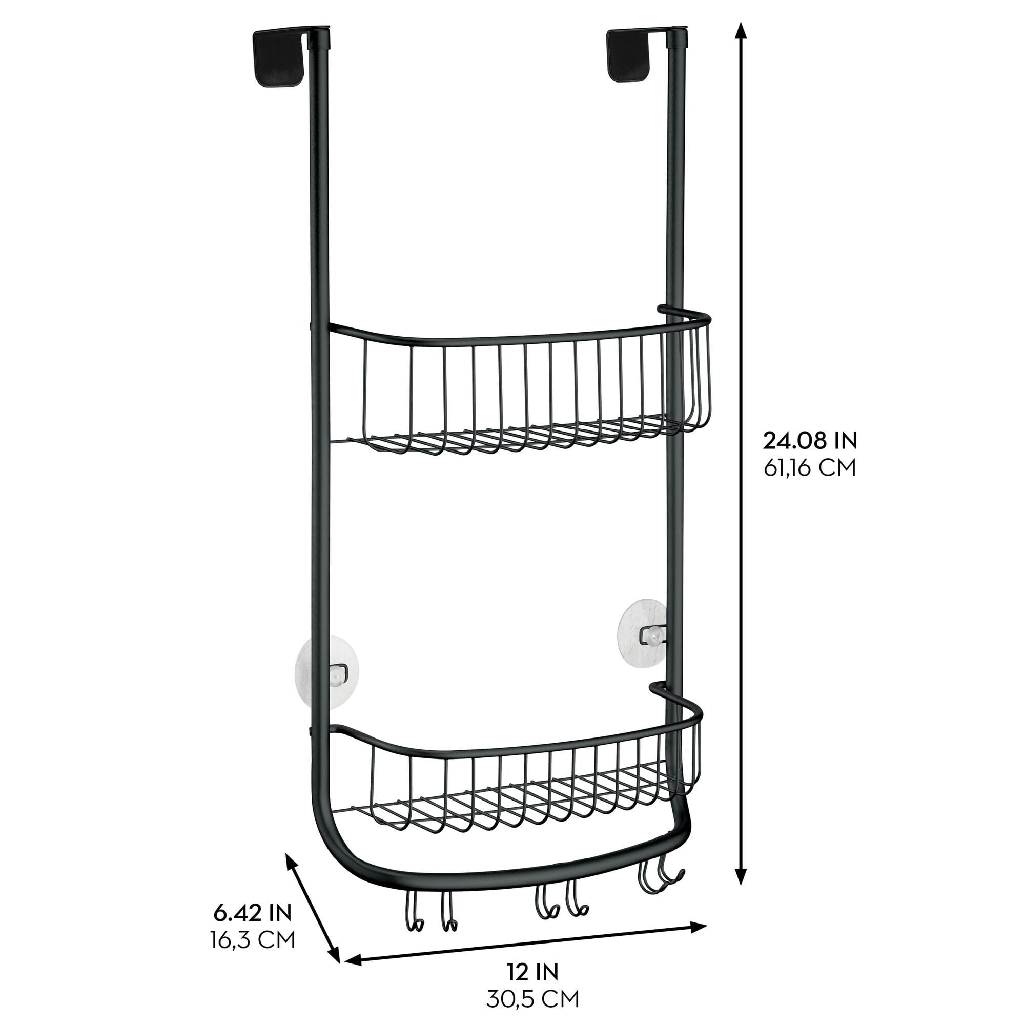 iDesign Forma Over the Door Shower Caddy, Matte Black