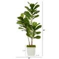 thumbnail image 2 of Nearly Natural 5.5' Fiddle Leaf Artificial Tree in White Metal Planter, 2 of 4