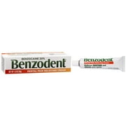 Benzodent Dental Pain Relieving Cream, Denture Tooth and Gum Pain, 1 oz
