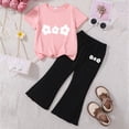 thumbnail image 2 of Girls Outfits Toddler Clothes Sweet Summer Set Flutter Sleeve Top Flare Pants Kaprioy Daddys Girls Baby Clothes, 2 of 4