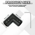 thumbnail image 2 of Conector de Varilla de Cortina de Esquina Uxcell, 2 Pcs Conector de Varilla de Cortina de 90° para Varilla de 3/4", Negro, 2 of 5