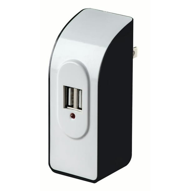 PowerXcel DualUSB 2Port 2.1A/1A DC Home Wall Charger Adapter, Silver