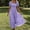 Purple, variant on IUYRTFE Women's Square Neck Smocked Midi Dress Short Puff Sleeve Tiered Ruffle Summer Casual A Line Dress
