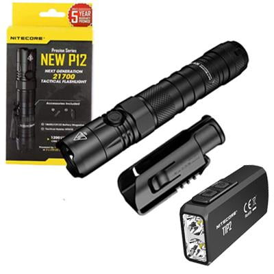 lumens flashlight p12 keychain nitecore tip2 tactical bundle value led 1200