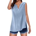 thumbnail image 1 of Chaleco de lino de color liso para mujer: informal y elegante, ajuste holgado, transpirable, tallas S-XXL, contorno de pecho 98-122 cm., 1 of 5