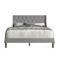 thumbnail image 3 of Home Design Oregon Queen Button-Tufted Upholstered Wingback Panel Bed Frame for Adult, Gray, Easy Assembly, 3 of 12