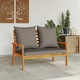 thumbnail image 3 of vidaXL Patio Sofa Bench 47.2" with Cushion Solid Wood Acacia, 3 of 7