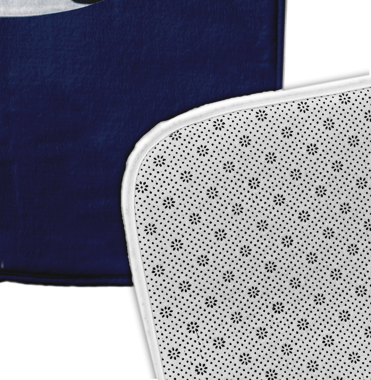 Simply Daisy 34" x 21" Plush Microfiber Navy Soccer Ball Bath Mat