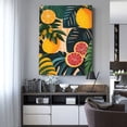 thumbnail image 2 of CozyNet Playful Arrangement Of Tropical Fruits, Bold Leaves & Colorful Botanical Patterns Wall Art Prints With Frame Canvas Perfect for Living Room & Bedroom, Ready to Hang, Wall Decor 16"x20"in, 2 of 4