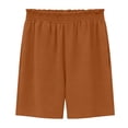 thumbnail image 7 of Quick Dry Athletic Workout Gym Summer Shorts Women Clothes Women's Fashion Casual Solid Color Pants Pocket Elastic Waist Comfortable Short Pants Brown L, 7 of 7