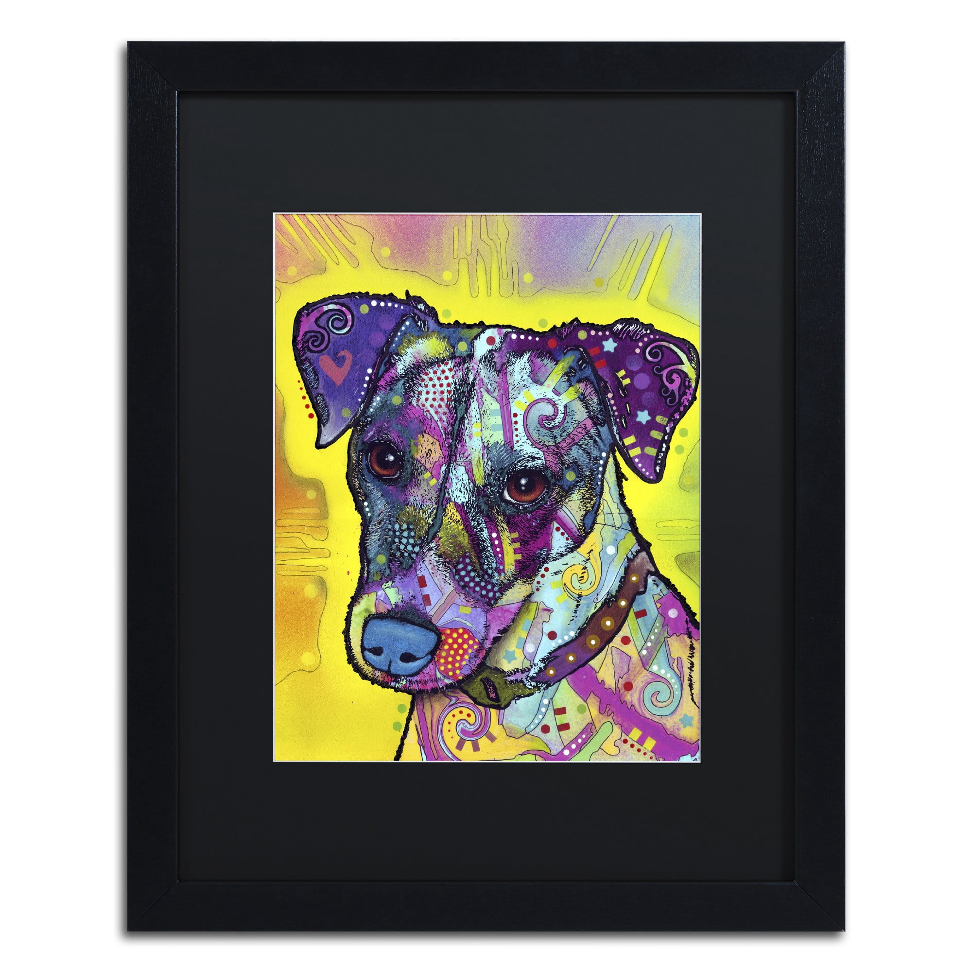 Trademark Fine Art "Jack Russell" Canvas Art by Dean Russo, Black Matte, Black Frame
