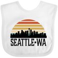 thumbnail image 3 of Inktastic Seattle Washington Skyline Sunset Boys or Girls Baby Bib, 3 of 4