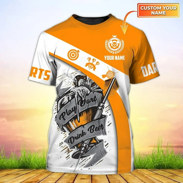 PLstar Cosmos-camiseta personalizada con estampado 3D de cerveza y dardos para hombre, ropa Harajuku, informal, Unisex, de manga corta, de verano, DW78Adult size XL Gao Jinjia LED