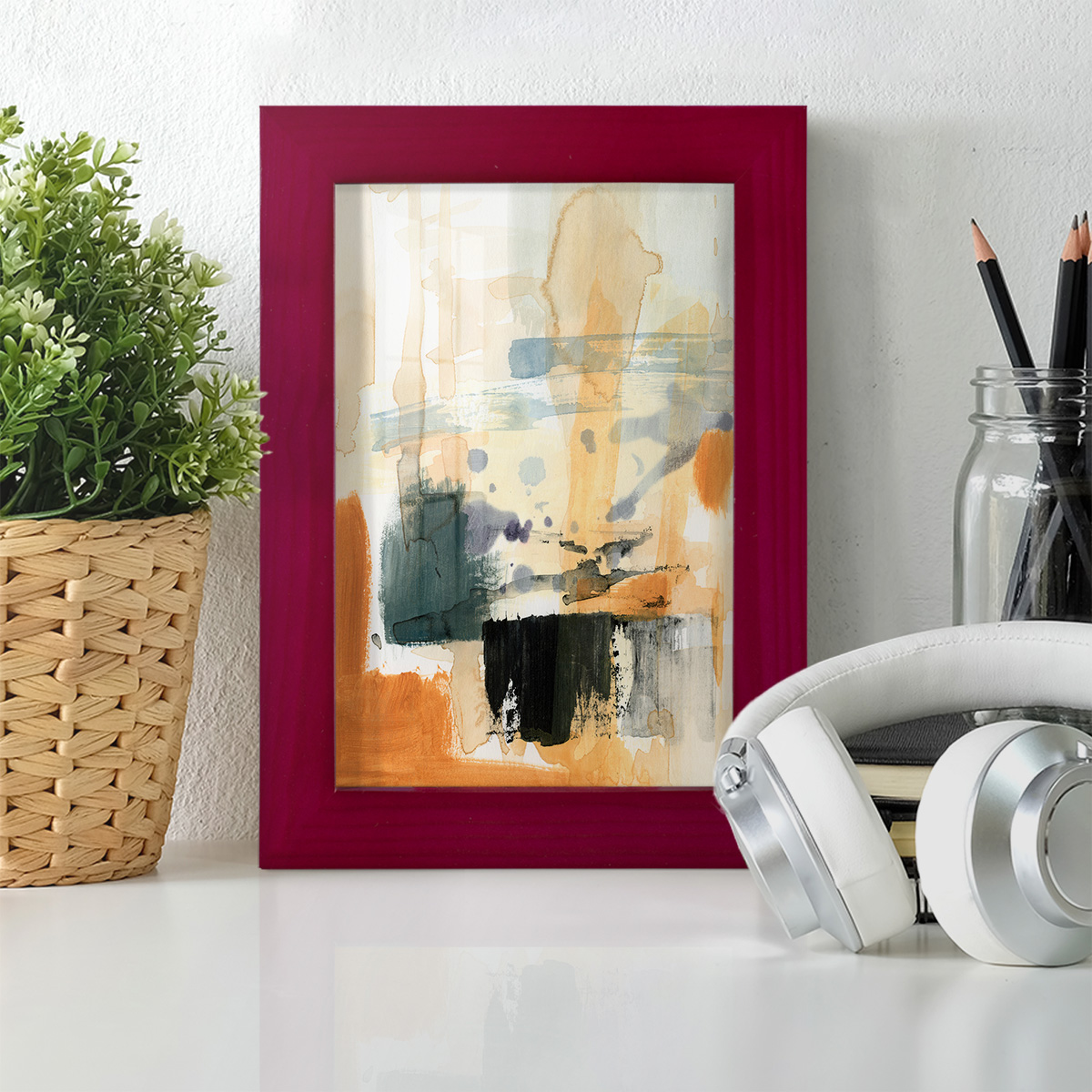 Seria III - Framed Print w/glass - Cherry Red