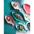 thumbnail image 4 of MasteelfCA 1PC Ceramic Tableware Creative Plate Fish Shaped Dish Storage Fish Pan for Restaurant Home Dinner (11inch, Pink), 4 of 7