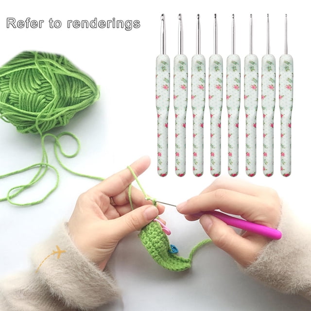 Juego de ganchos de ganchillo, 8 piezas de asas de agarre suave de 2,5 mm a 6 mm, kit de agujas de tejer lisas, juego de de tejido de agujas de Baoblaze Ganchillos