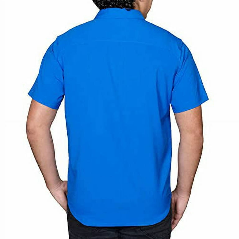 Columbia Men's Omni-Shade Sun Protection Short Sleeve Shirt (Azul,  XX-Large) 