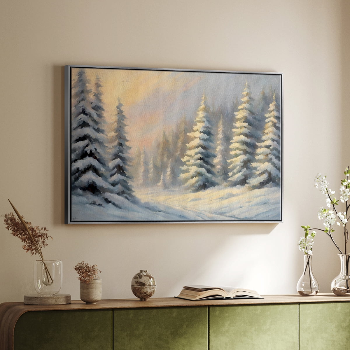 Vintage Landscape-CCII By Wexford Home Framed in Silver Wood Gallery Wrapped Canvas 17 in. x 25 in.