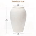 thumbnail image 4 of 9.6" Handmade Terracotta Vase Rustic White Ceramic Vase with Matte Finish for Home Office Café Decor, 4 of 6