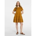 thumbnail image 4 of Time and Tru Women's and Women’s Plus Cotton Swing Dress with Short Sleeves, Sizes XS-4X, 4 of 6