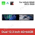 thumbnail image 3 of ZWNAV Dual 12.3 inch Screen Car Radio For Infiniti QX60 2013-2020 Android GPS Navigation Multimedia Video Player Stereo Receiver Head Unit, 3 of 15