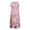 thumbnail image 4 of USSUMA Sundresses for Women Casual Summer Vintage Flowy Swing Tshirt Floral Print Knee Length Womens Shirt Dresses Beach U Neck Sleeveless Plus Size Wedding Guest Sun Dress, 4 of 8