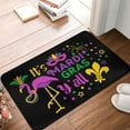 thumbnail image 5 of Daiia Mardi Gras with Flamingo Front Door Mat, Heavy Duty Durable Welcome Mat for Outdoor Indoor, Dirt Trapper Waterproof Super Absorbent Door Mat, 16" x 24", 5 of 9