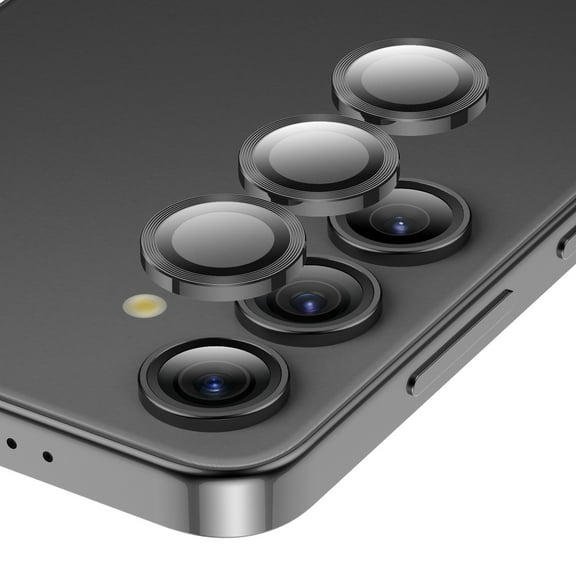Innens Camera Lens Protector Metal Ring Tempered Glass Protective Film for Samsung Galaxy S24 Ultra/S24 Plus/S24, Black