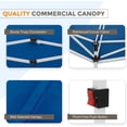 thumbnail image 6 of EAGLE PEAK 10 x 10 ft Commercial Easy Center Push Pop Up Canopy Tent Instant Marketplace Canopies with 1 Zippered Removable Side Wall and Wheeled Roller Carry Bag, Bonus 4 Sand Bags, Blue, 6 of 6