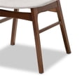 thumbnail image 6 of Baxton Studio Pearson Mid-Century Modern Transitional Light Grey Fabric Upholstered and Walnut Brown Finished Wood 5-Piece Dining Set with Faux Marble Table, 6 of 9