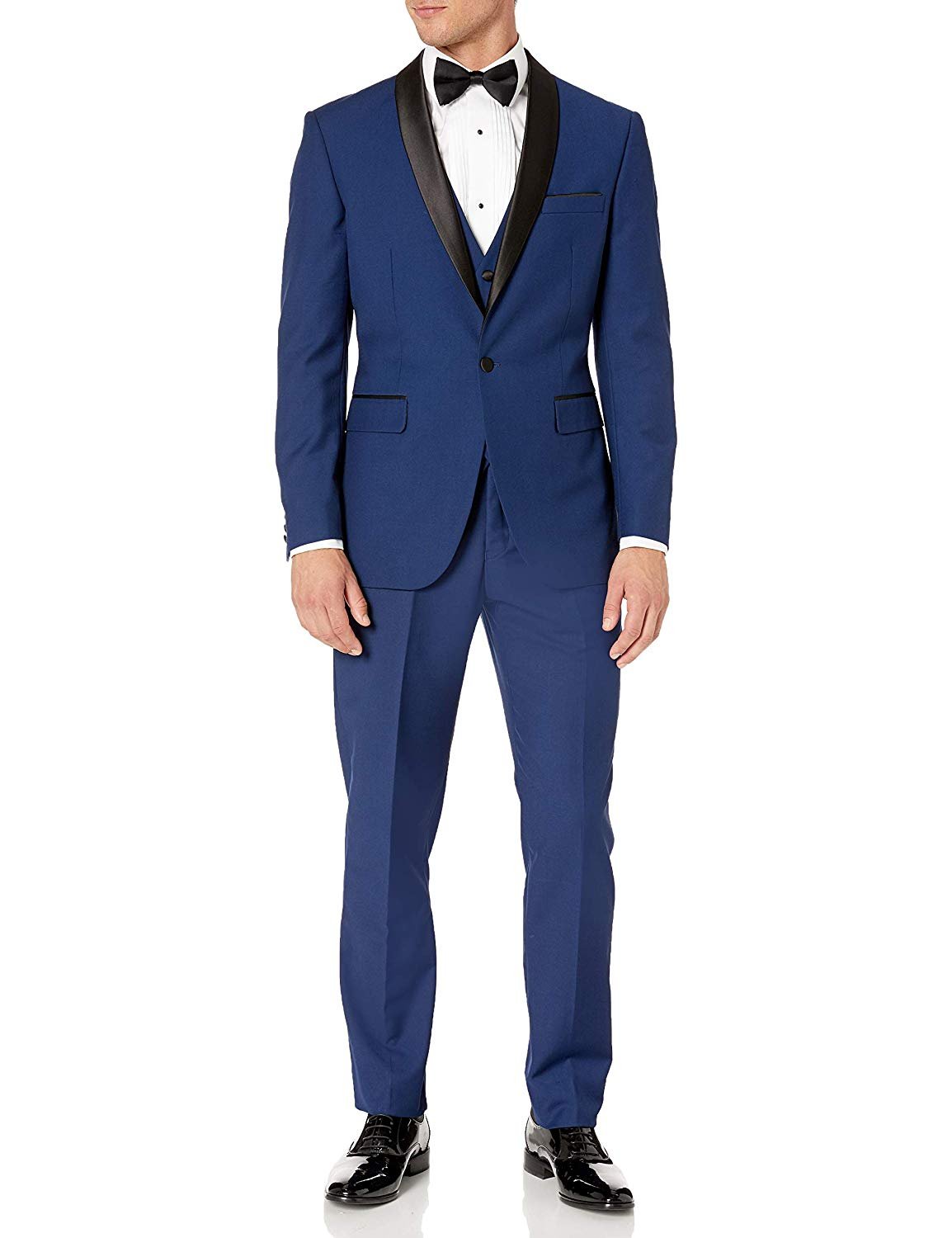 Adam Baker by Statement Men's Single Breasted Three Piece Shawl Collar Tuxedo - Sapphire Contrast - 56R - image 2 of 6