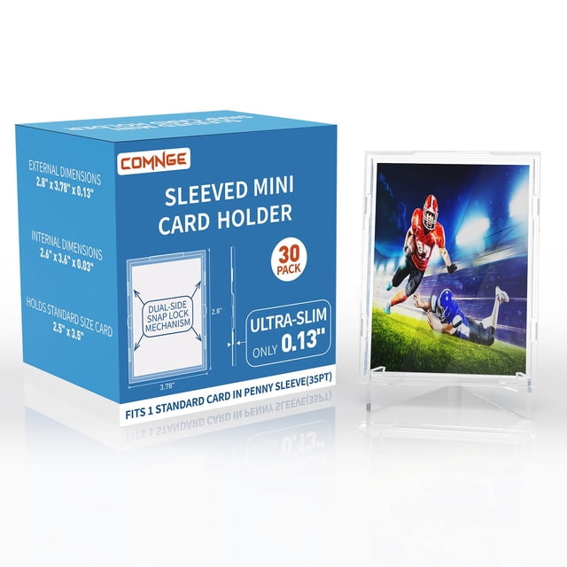 Portacartas Comnge Mini ultradelgado con protección UV, paquete de 30