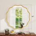thumbnail image 6 of GRAHMCY 24" Wavy Round Bathroom Mirror Decorative Wall Mirror With Deep Frame, Gold, 6 of 7