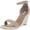 Pink, variant on Womens Submit Square Toe Ankle Strap Wedge Espadrille Sandals