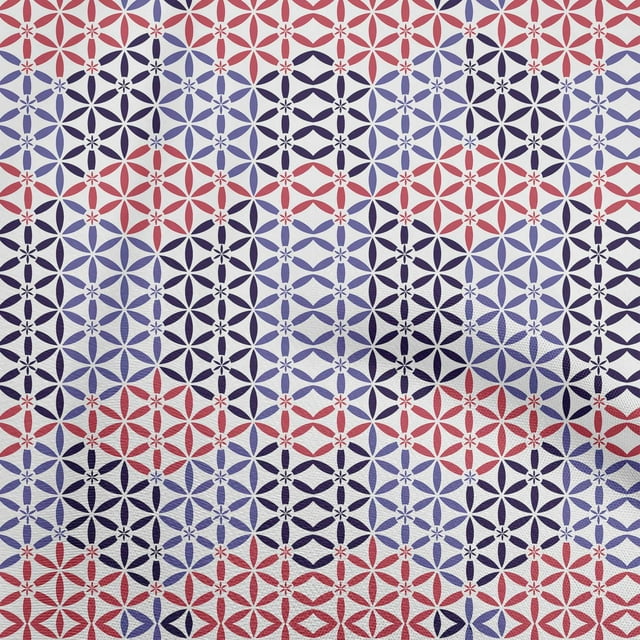 oneOone Cotton Poplin Pink Fabric Geometrical Craft Projects Decor Fabric Printed By The Yard 56 Inch Wide