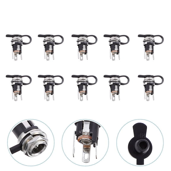 Luxshiny 10Pcs Threaded Dc Power Socket Connector for Laptop TV and Home Electronic Equipment