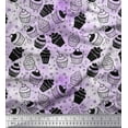 thumbnail image 1 of Soimoi Purple Silk Fabric Circle & Cupcakes Party Print Sewing Fabric Yard 42 Inch Wide, 1 of 3
