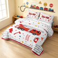 thumbnail image 3 of Erosebridal Fire Truck Twin Quilt Set, Brick Wall Twin Coverlet Set, Brick Wall 2 Pieces 1 Bedspread and 1 Pillowcase, 3 of 7