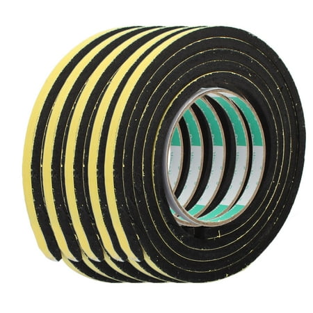5pcs 2M 8mm x 6mm Single-side Adhesive Shockproof Sponge Tape Yellow Black