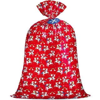 Red Plastic Gift Sacks, 2 mil thick Jumbo 24x6x42, 10 pack