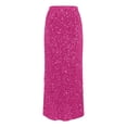 thumbnail image 5 of Sequin Skirt for Women Elastic High Waist Slimming Back Slit Straight Sparkly Long Maxi Skirt, 5 of 5