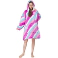 thumbnail image 3 of Oversized Wearable Pajamas With Big Pockets,Soft Plush Sweatshirt Hooded Popular Tops One Size Fits, 3 of 6