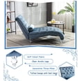 thumbnail image 4 of KINFFICT Velvet Chaise Lounge Chair with Toss Pillow, Modern Tufted Button Lounge Chair, Upholstered Indoor Sleeper Chair for Living Room, Bedroom, Lake Blue, 4 of 8