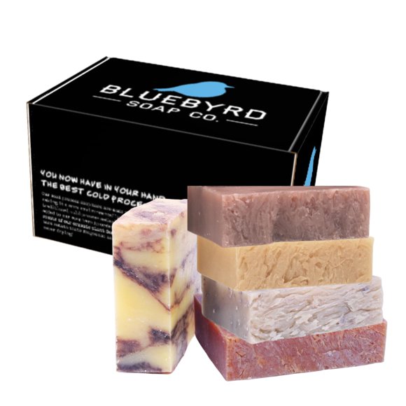 Barra de jabón hecha a mano Soap Bluebyrd, caja de regalo con aroma a madera, paquete de 5